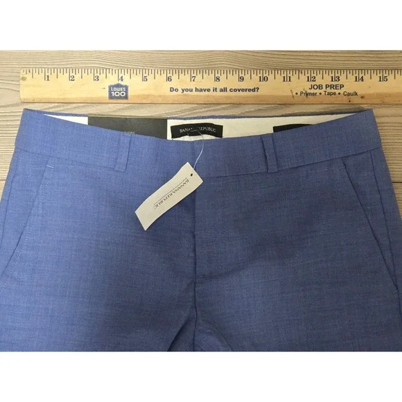 New Banana Republic Ryan Dress Pants Women's Size 0 Preppy Blue NWT - Picture 2 of 9